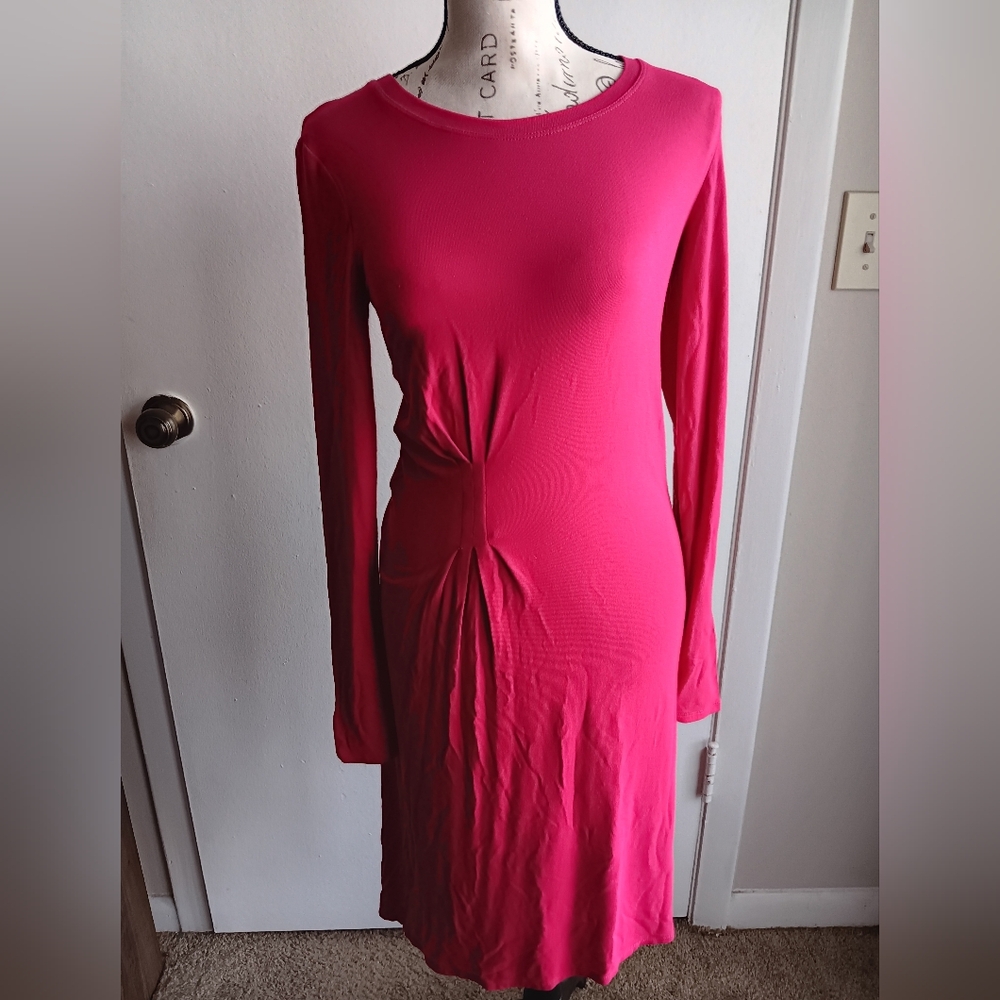 BCBGMaxAzria Fuchsia Long Sleeve Dress